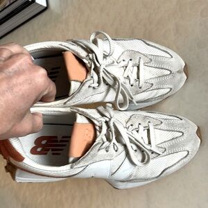 Cream New Balance sneakers